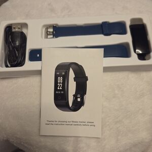 Activity Tracker Smart Watch with Blue and Black Bands